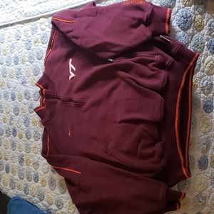Nike pullover, men's size L, Virginia Tech maroon and orange.